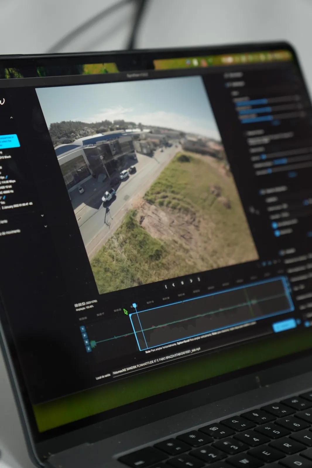 Estabilização do voo em FPV no notebook, na finalização