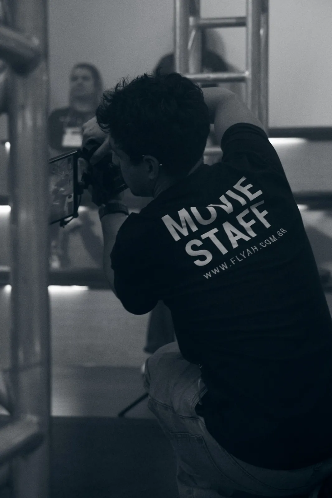 Equipe da Flyah com a camiseta Movie Staff durante um evento